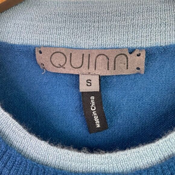 Quinn Women’s Blue Crewneck 100% Cashmere Sweater Size S‎ - Picture 3 of 8